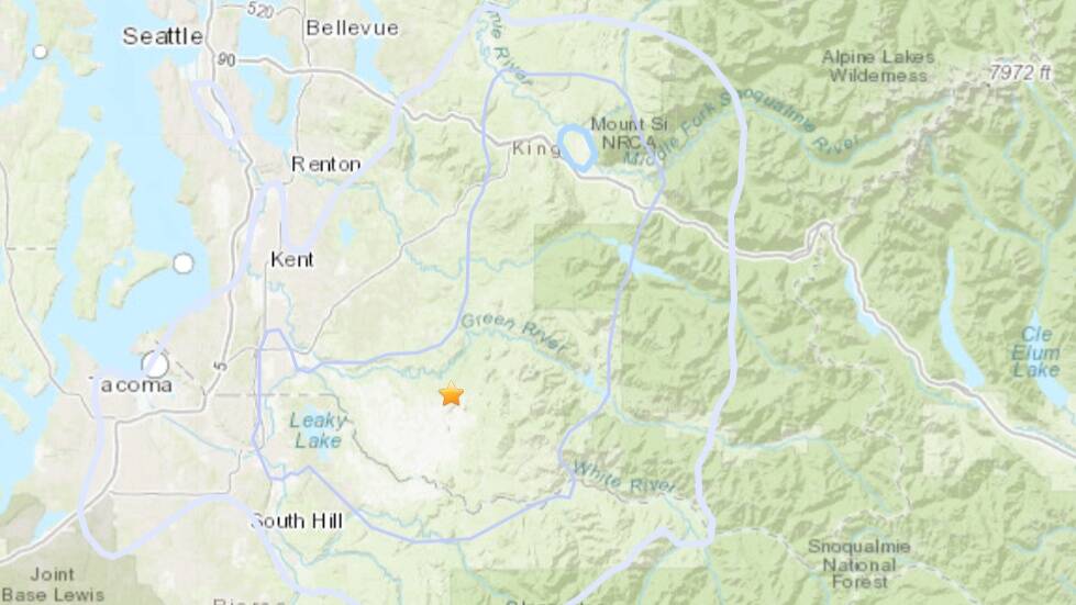Map of a 3.1 earthquake on Aug. 4. Epicenter denoted by star. Courtesy Image.