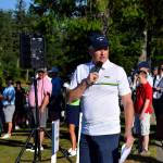 Seahawks announcer Steve Raible does introductions at the Seahawks Rumble at the The Ridge charity fundraiser on Aug. 8. Photo by Conor Wilson/Valley Record.