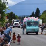 The crowd at Festival at Mt. Si watch an ice cream truck approach during the Grand Parade. Photo Conor Wilson/Valley Record.