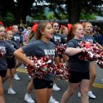 Mount Si Junior Cheer during the Snoqualmie Days Grand Parade. Photo Conor Wilson/Valley Record.