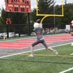 Senior wide receiver Ryder Wiess receiver makes a catch in an inter-squad game on Aug. 26. Photo Courtesy of Calder Productions.