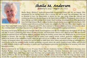 Sheila M. Anderson | Obituary