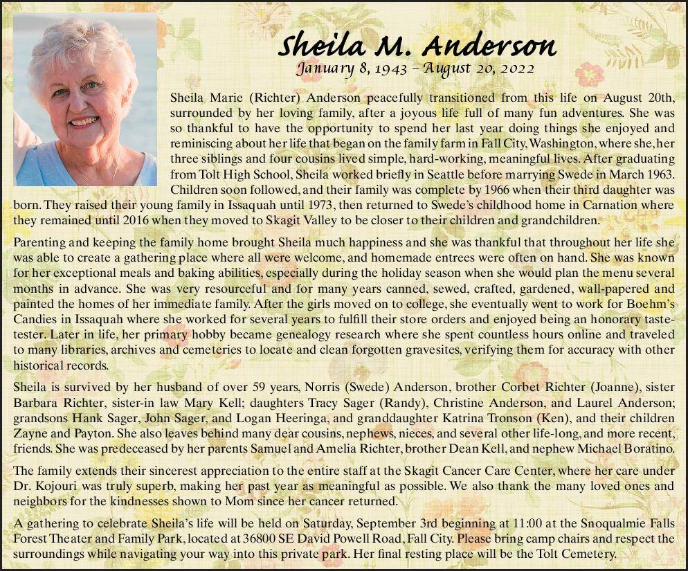 Sheila M. Anderson | Obituary