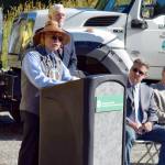 Snoqualmie Tribal Chairman Robert de los Angeles speaks at the I90/SR18 interchange ceremony. Photo by Conor Wilson/Valley Record.