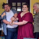 Photo by Conor Wilson/Valley Record
Sarah Green (center right) celebrates the grand opening of Sweet Honey Esthetics with her mom, Heidi, and fiancé, Jay, on Sept. 21. The spa is at 213 Main Ave. North in North Bend.