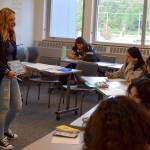 Sarah Hughes speaks with students at Two Rivers High School.
Conor Wilson
Valley Record,