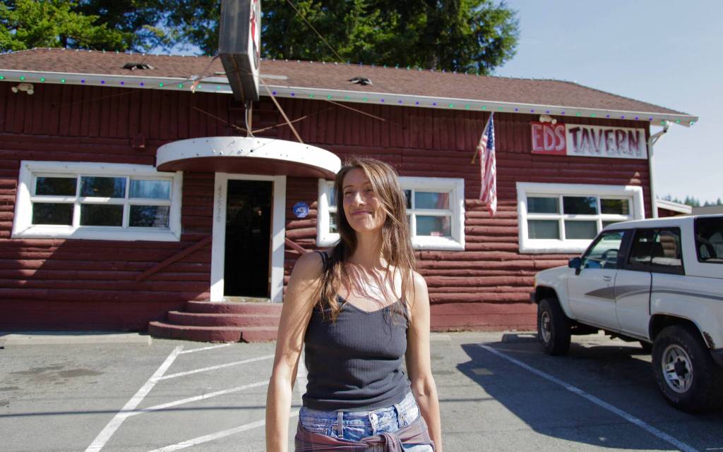 Actress Jenn Ruzumna, who plays Marcie, stands outside the Mt Si Tavern during filming. 
Courtesy photo