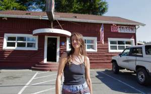 Actress Jenn Ruzumna, who plays Marcie, stands outside the Mt Si Tavern during filming. 
Courtesy photo