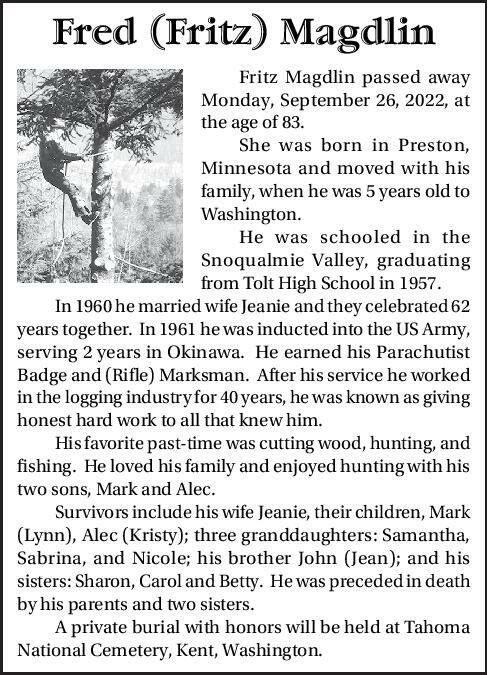 Fred (Fritz) Magdlin | Obituary