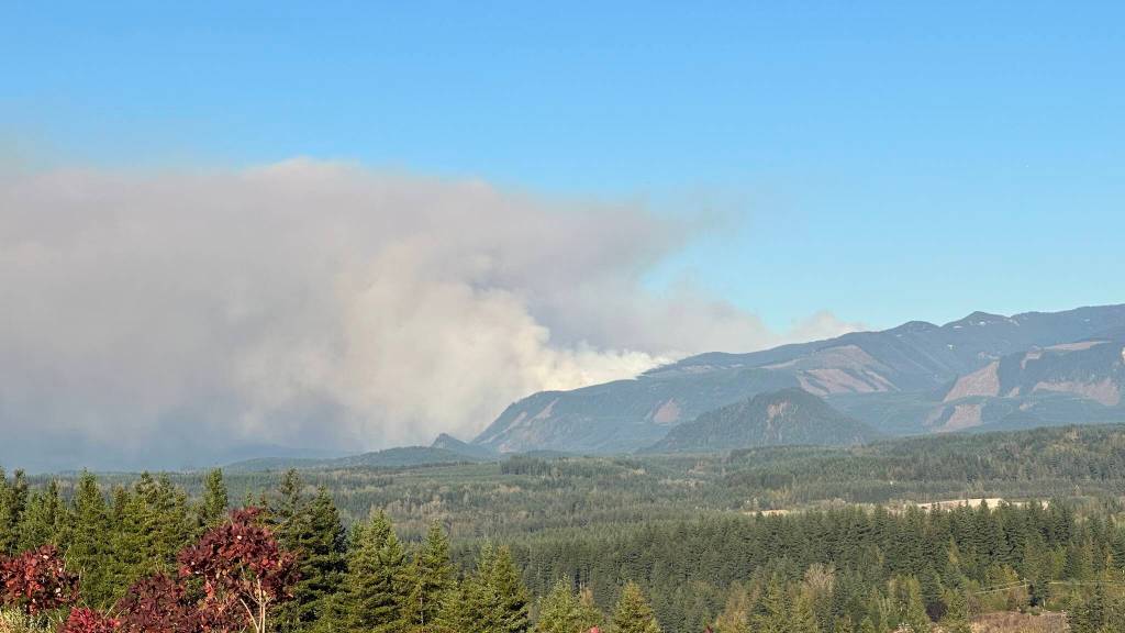 Smoke from the Loch Katrine Fire seen from Snoqualmie Ridge. Photo courtesy of Calder Productions.