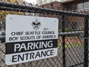 A sign outside the Boy Scouts of America-Chief Seattle Council office along Rainier Avenue in Seattle. Photo by Conor Wilson/Valley Record