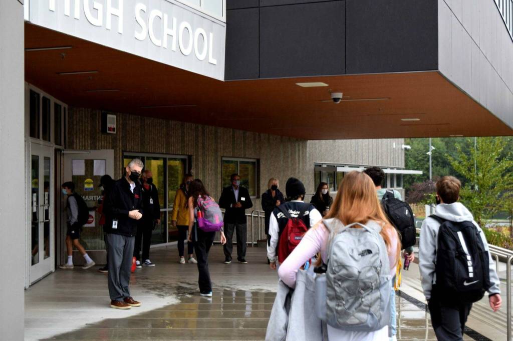 Mount Si High School student return to class for their first day of school, Aug. 31. Photo Conor Wilson/Valley Record.