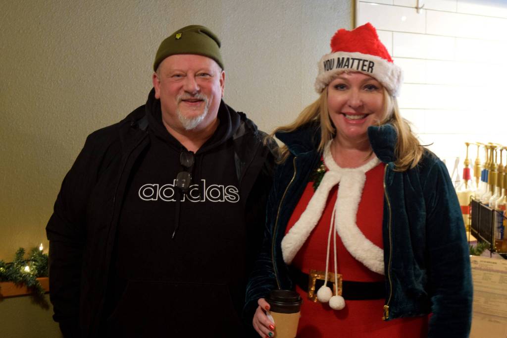 Photo by Conor Wilson/Valley Record.
Tom Armour (left) and Tonya Guinn pose for a photo inside Trail Youth Coffee. The recovery group meets at 7 p.m. every Thursday inside Trail Youth Coffee, 226 Southeast North Bend Way.