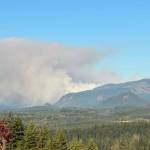 Smoke from the Loch Katrine Wildfire, burning 13 miles outside North Bend, is visible from Snoqualmie Ridge in mid-October. Photo courtesy of Calder Productions