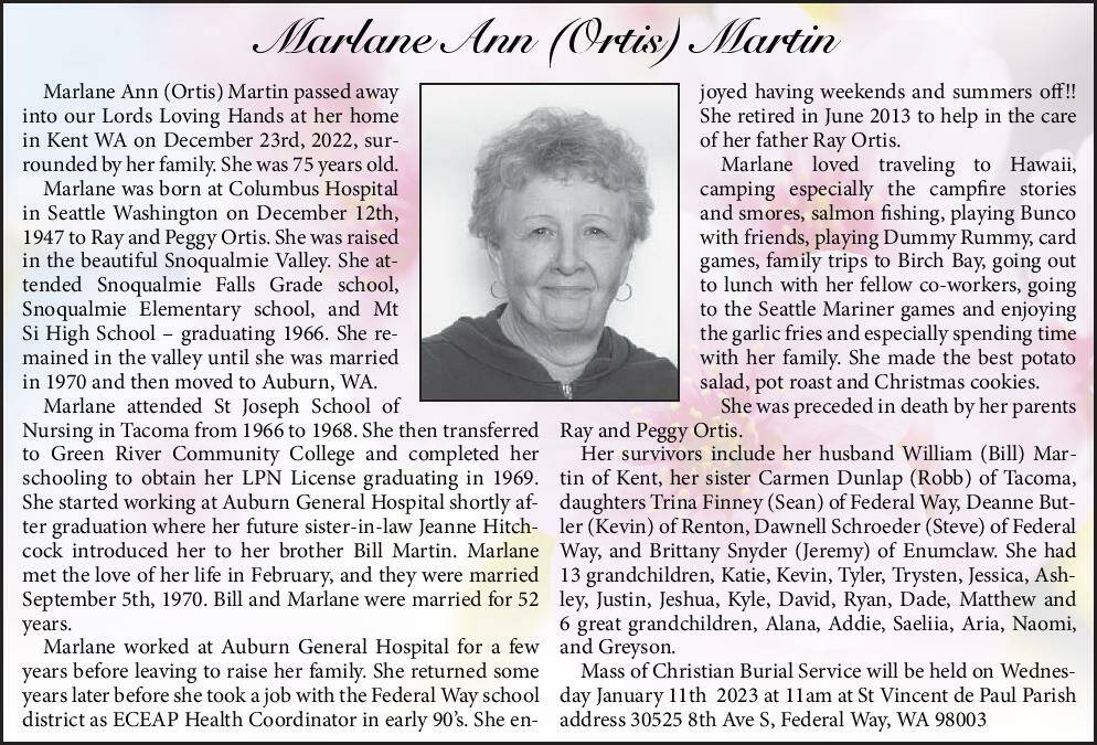 Marlane Ann (Ortis) Martin | Obituary