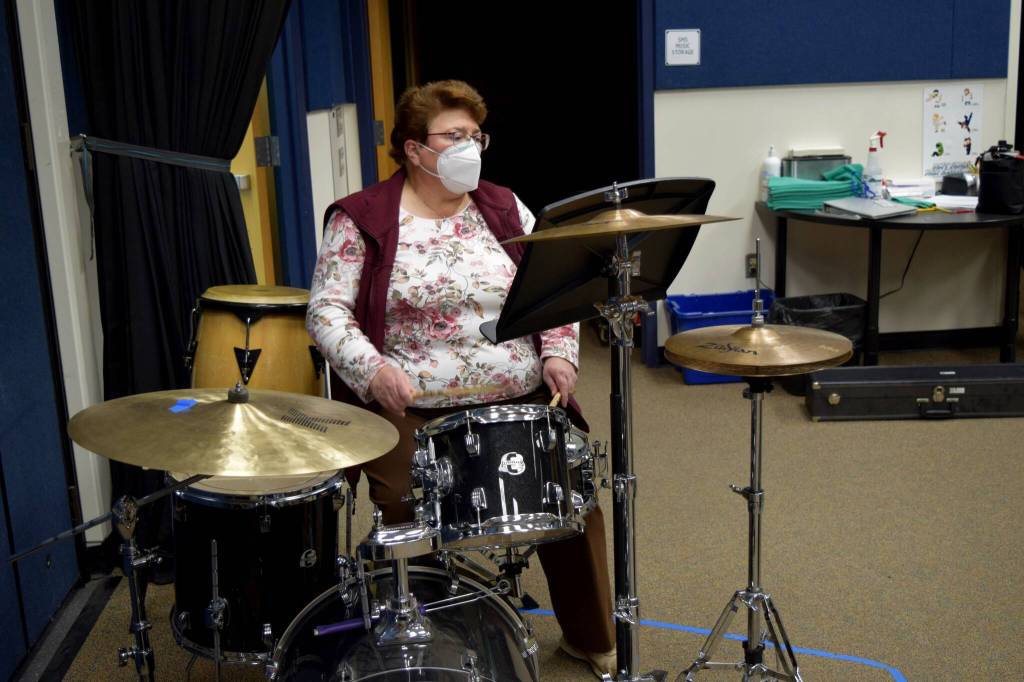 Photo by Conor Wilson/Valley Record.
Lydia Pozznto plays the drums.