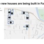 A graphic showing where houses are being built in Fall City.