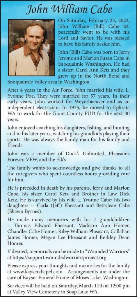 John William Cabe | Obituary