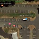 An aerial view of the Torguson Park parking lot showing where witnesses were located during the shooting.