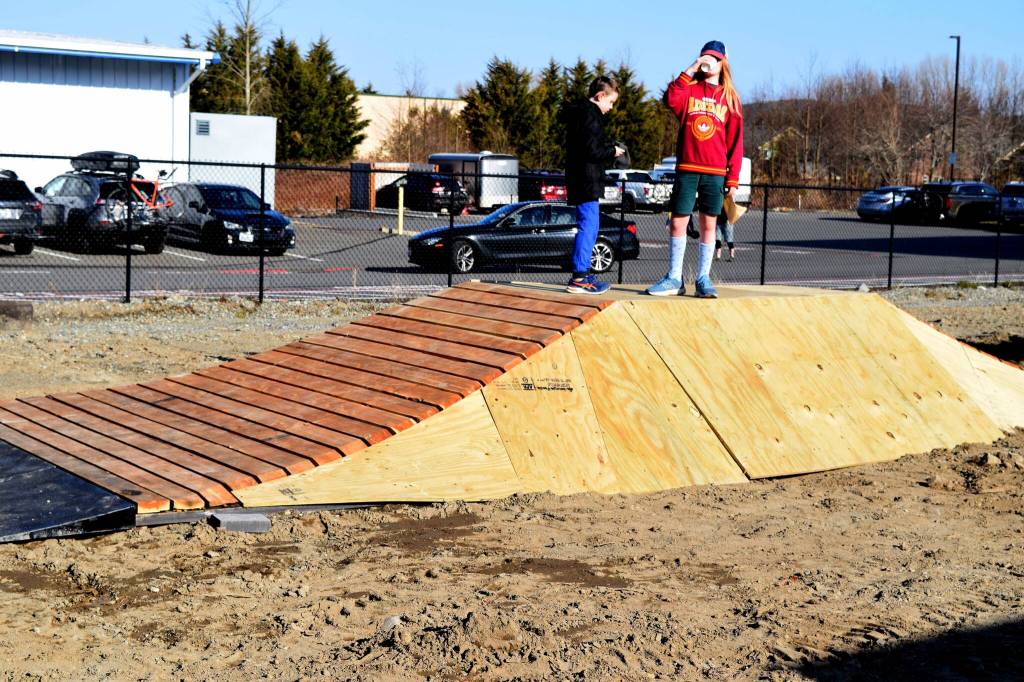 An obstacle in the backyard of the Line Bike Experience in North Bend.
