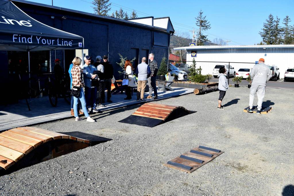 Photos by Conor Wilson / Valley Record
An obstacle in the backyard of the Line Bike Experience in North Bend.