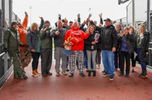 Mount Si Maintenance/Stadium worker Doron Jones (center). Photo courtesy of Snoqualmie Valley School District.