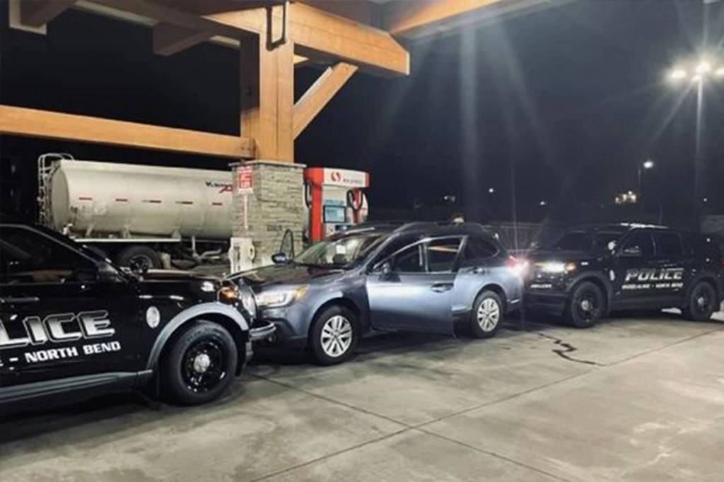 A stolen car at The Snoqualmie Ridge Safeway in 2022. Courtesy photo.