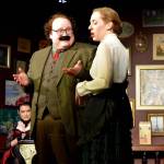 Alex Demana, left, plays Albert Einstein during rehearsal of Picasso at the Lapin Agile at Valley Center Stage.