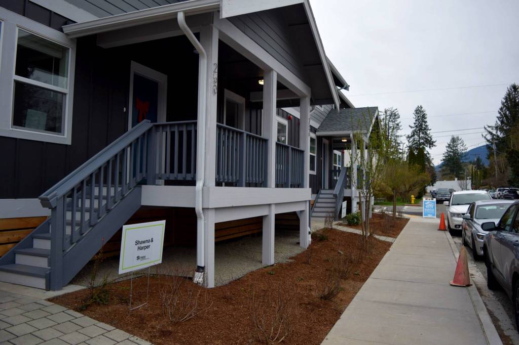 New townhomes built by Habitat for Humanity in North Bend.