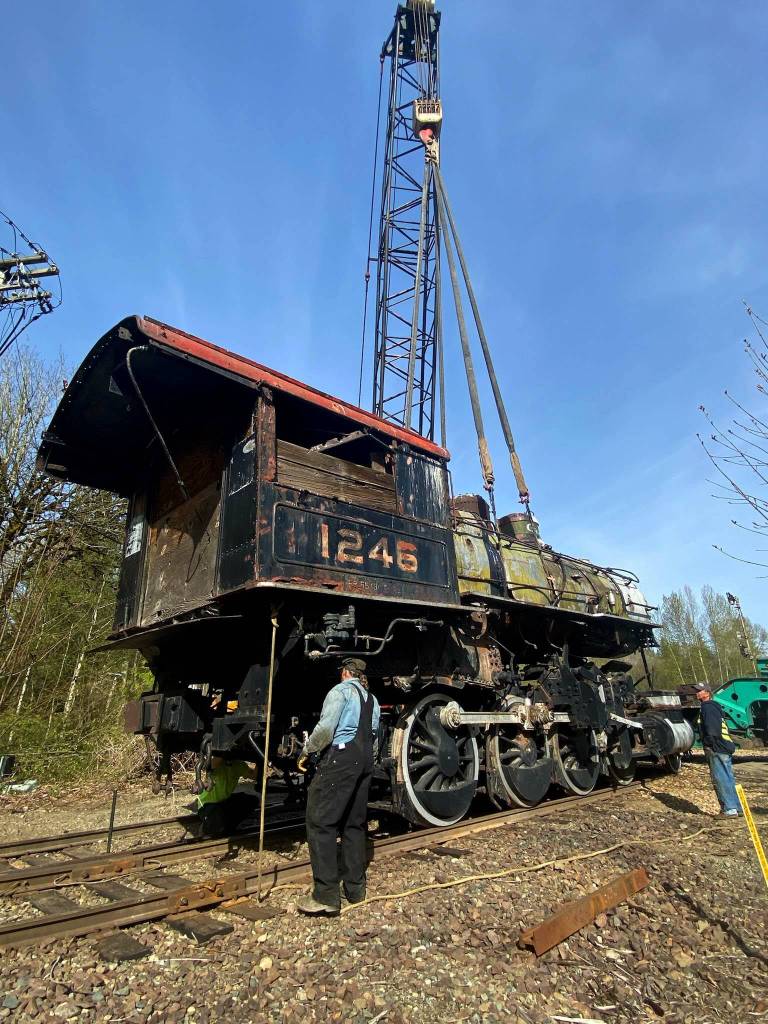 The Great Northern Railway 1246 arrived in Snoqualmie on Thursday morning