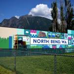 A mural by Sarah Hughes of North Bend on the side of Pressed on Main in North Bend.