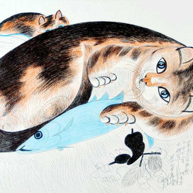 Courtesy photo
Mother Cat and Baby Cat by Japanese-American artist Jimmy Tsutomu Mirikitani.