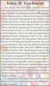 Edna M. Gochnour | Obituary