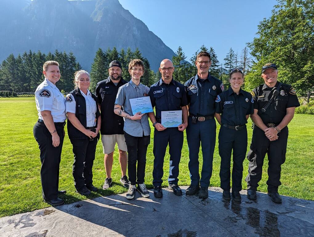 From left: Amy Moorhead, Liz Tusing, Zach Wright, Spencer Ross, Sean Ansell, Darby Summers, Kalieghe Phillips, Mark Vetter. Photo Courtesy of Keep It Local Snoqualmie Valley.