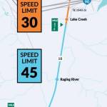 A graphic showing speed limit reductions. Courtesy of WSDOT.
