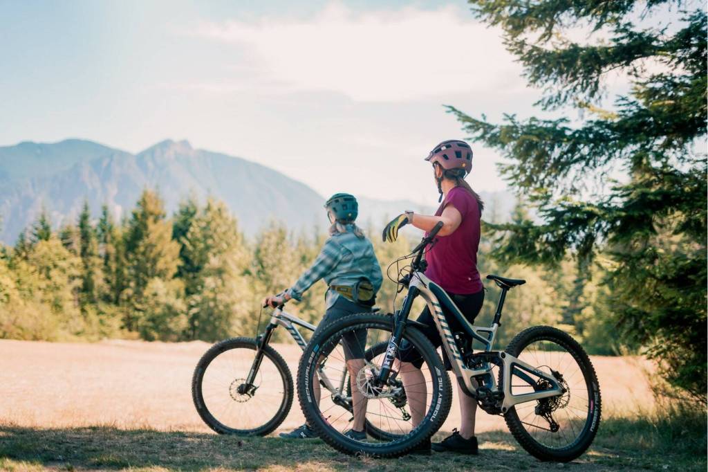 Courtesy photo
Sheryl Tullis and Alex Kunz of the Line Bike Experience At Snoqualmie Point Park.