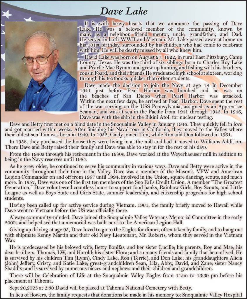 Dave Lake | Obituary