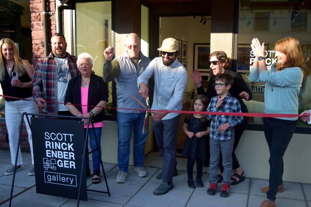 Professional skier turned outdoor photographer Scott Rinckenberger celebrated the opening of his new photo gallery with the SnoValley Chamber of Commerce on Sept. 21. The gallery is located at 106 W. North Bend Way and is open Thursday through Saturday, noon to 6 p.m., and Sunday from noon to 5 p.m. Photo by Conor Wilson/Valley Record