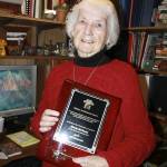 File Photo
Gloria McNeely poses with a lifetime achivement award given to her by the city of Snoqualmie.