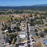 An ariel view of Carnation with the Harvold Trust Property outlined in red. Courtesy photo.