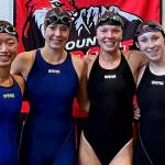 Photo courtesy of the Snoqualmie Valley School District. Mount Si swimmers. From left: Olivia Chau, Aspen Sinnott, Josie Schlotfeldt, Siena Nelson.