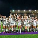 Photo courtesy of the Snoqualmie Valley School District. The Mount Si Girls Soccer team celebrates after a 2-1 victory over Issaquah on Nov. 2 sends them to the state playoffs.