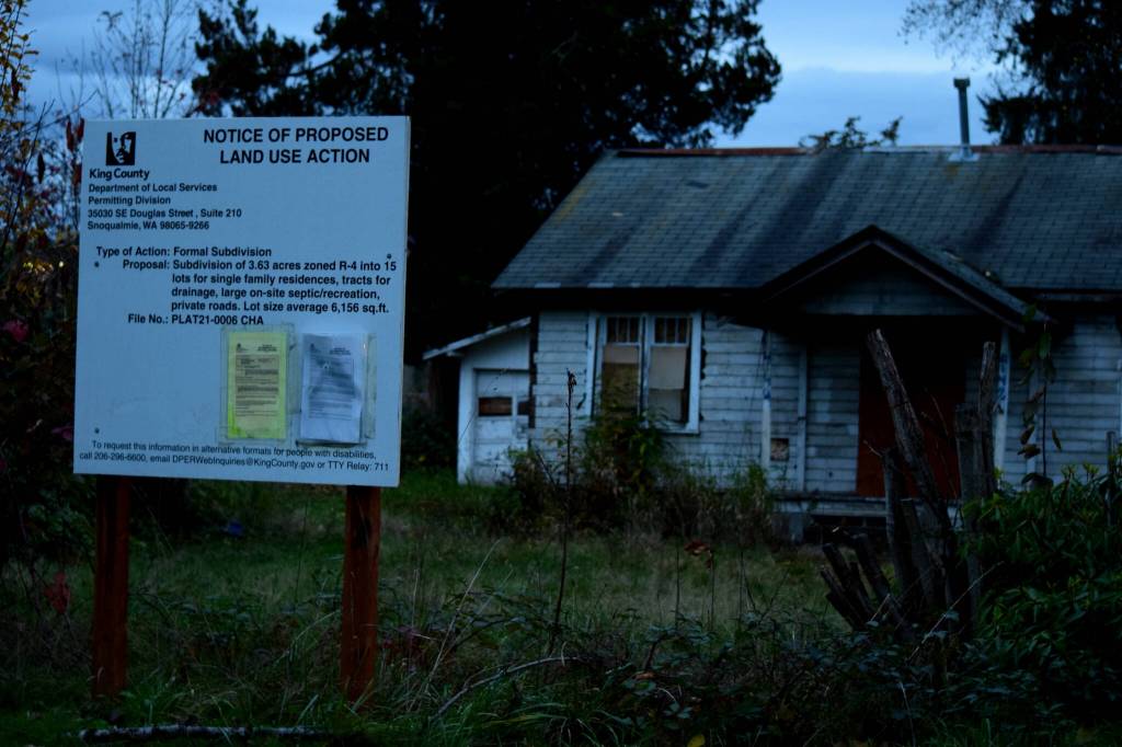 CHA 15, one of the lots Taylor Development is looking to subdivide in Fall City. Photo by Conor Wilson/Valley Record.