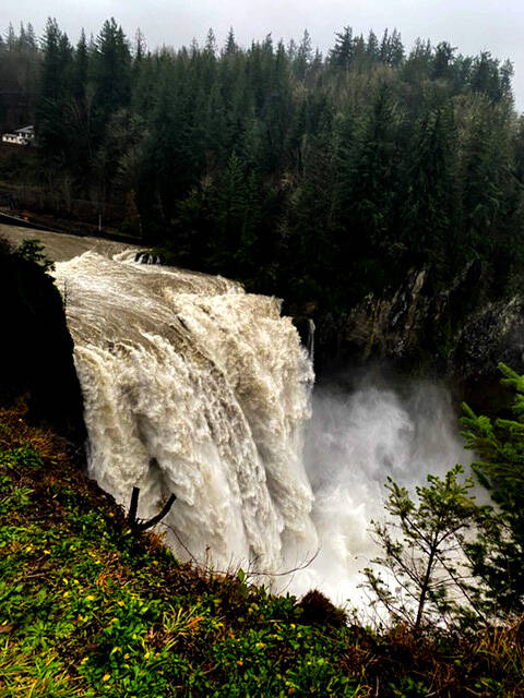 Snoqualmie Falls during a flood event on Dec. 5.
