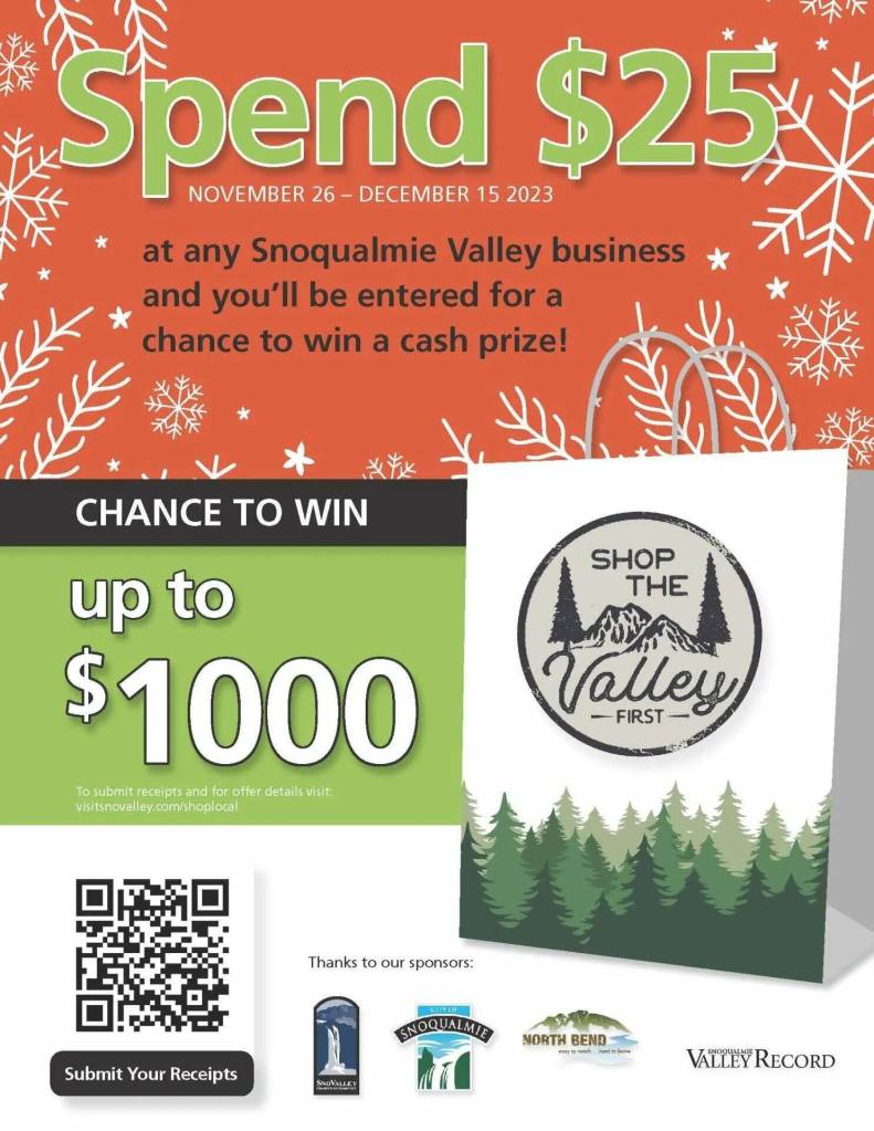 A poster for SnoValley Holiday shopping event.