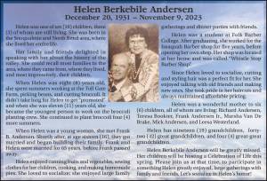 Helen Berkebile Andersen | Obituary