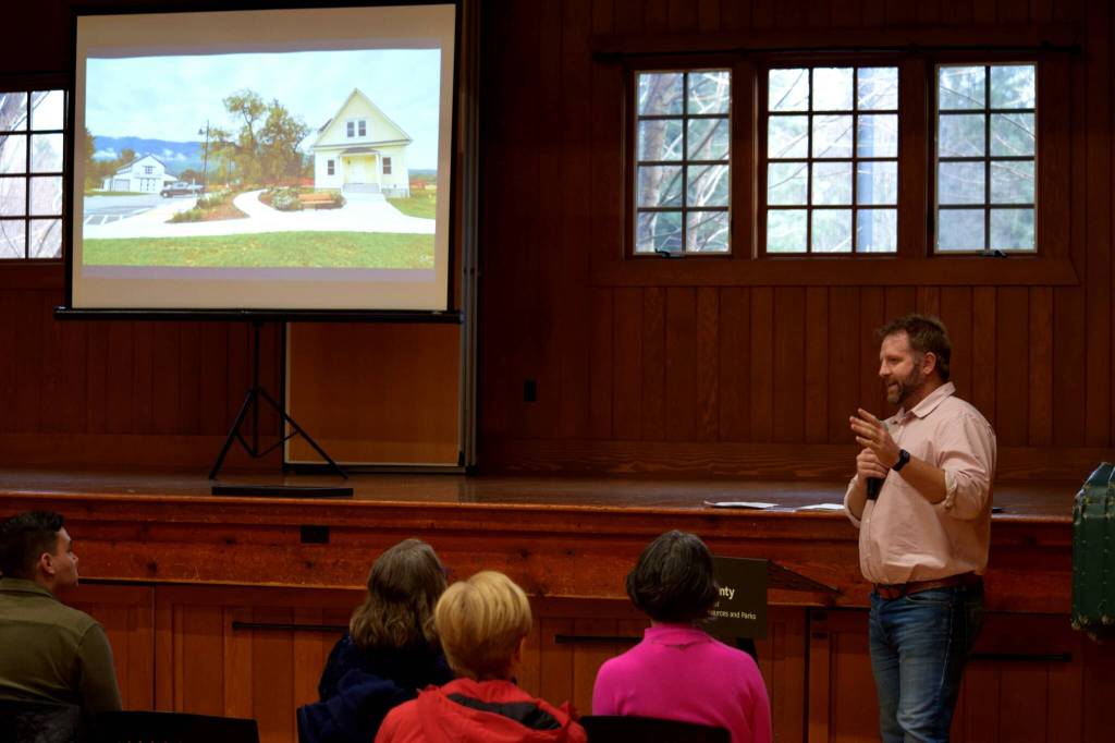 Si View Parks Executive Director Travis Stombaugh talks about the restoration at Toltgate Farm Park during the John D. Spellman Awards.