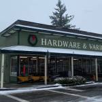Carmichaels Hardware during the snow on Nov. 29, 2022. Photo William Shaw/Valley Record.
