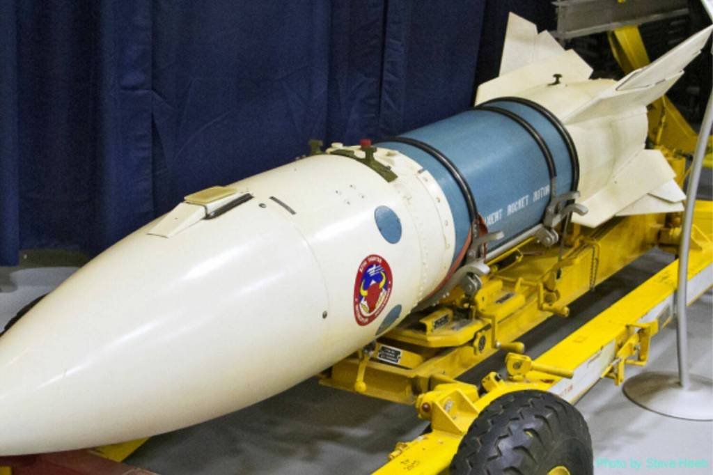 AIR-2 Genie rocket with a replica nuclear warhead attached. (Photo by Steve Heeb)