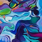 Photo courtesy of Rebecca Mott
One of Motts pieces on display in the exhibit features a re-imagined Snoqualmie Falls.